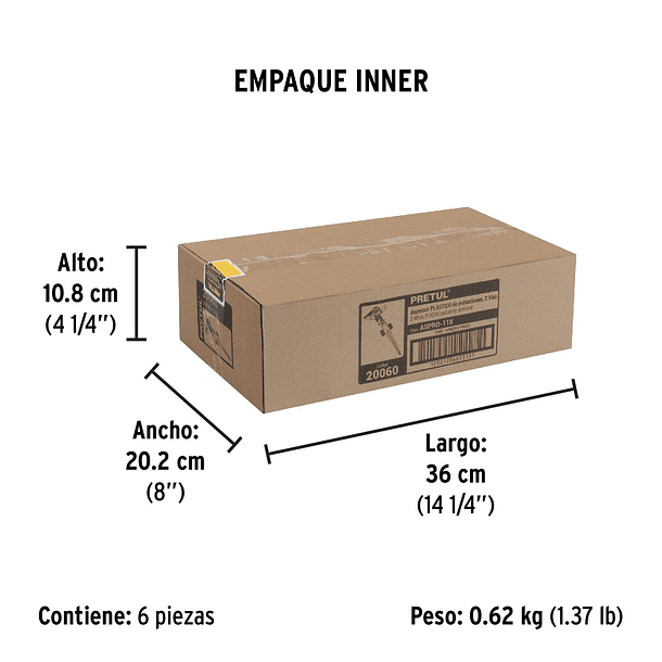 ASPESOR DE PLASTICO 2 CONEXIONES PRETUL 4