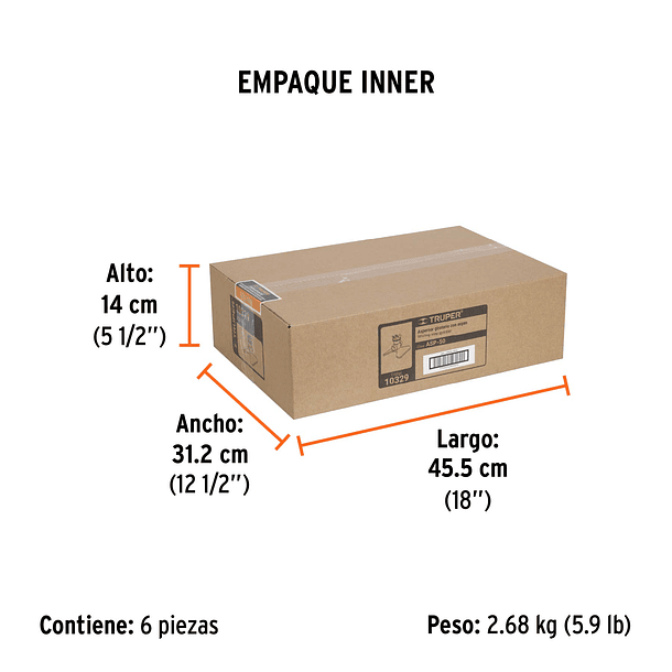 ASPESOR BASE DE ACERO CON ASPAS 50 PSI ENTRADA 3/4” TRUPER 5