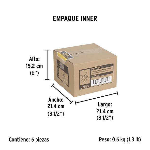 ASPESOR DE PLASTICO ALUMINIO 10 - 50 PSI ENTRADA 3/4” PRETUL 5