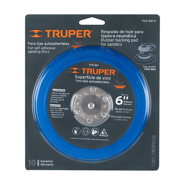 PAD DE VINIL PARA LIJADORA NEUMATICA TRUPER 