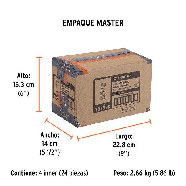 CONECTORES DE LATON SISTEMA CLICK PARA GRIFO 2 PZA TRUPER 4
