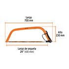 ARCO JARDINERO TUBULAR HOJA 24” 61cm CORTE 18.5cm TRUPER 1