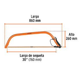 ARCO JARDINERO TUBULAR HOJA 30” 76cm CORTE 20cm TRUPER