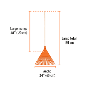 ESCOBA PLASTICA RIGIDA MANGO 120cm CABEZA 24” 60cm TRUPER