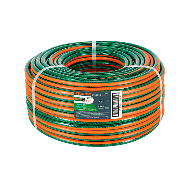 MANGUERA REFORZADA 3 CAPAS DIAMETRO 1/2” ROLLO 100m TRUPER 1