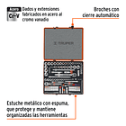JUEGO 135 PIEZAS MIXTO PARA MECANICO 1/4” 3/8” 1/2” TRUPER 2