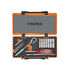 JUEGO DE DADOS 20 PZA ENCASTRE 1/4” STANDAR PULGADAS TRUPER 1