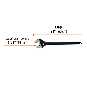 LLAVE FRANCESA FOSFATADA 24” 60cm APERTURA 2 1/2” TRUPER
