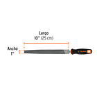 LIMA PLANA BASTARDA LARGO 10” 25cm ANCHO 1” TRUPER 1