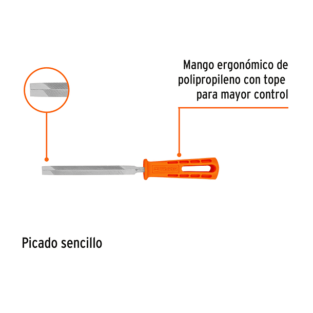 LIMA TRIANGULAR POLIPROPILENO 5” 13cm ANCHO 7/16” TRUPER 2