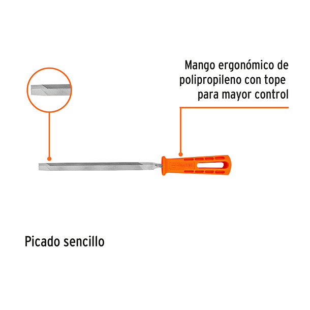 LIMA TRIANGULAR POLIPROPILENO 7” 18cm ANCHO 17/32” TRUPER 2