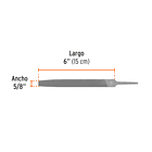LIMA PLANA LARGO 6” 15cm ANCHO 5/8” ESPESOR 1/8” TRUPER 1