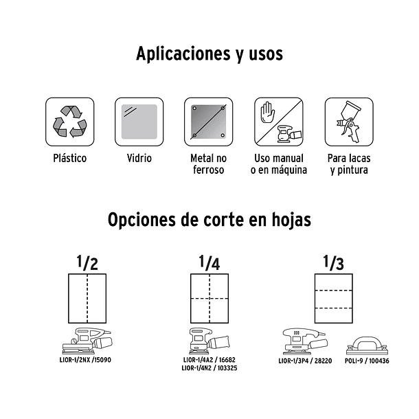 LIJA DE AGUA MICROFINA GRANO 1500 BOX 25 PIEZAS TRUPER 3