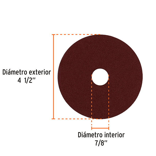 DISCO DE LIJA DIAMENTRO 4 1/2” GRANO 80 BOLSA 5 PZA TRUPER 1