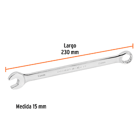 LLAVE MIXTA EXTRALARGA 15mm x 230mm TRUPER