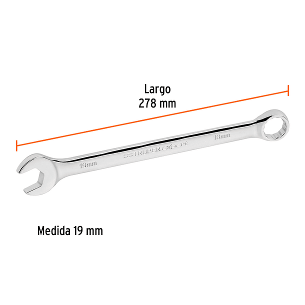 LLAVE MIXTA EXTRALARGA 19mm x 278mm TRUPER 1