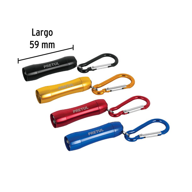 LINTERNA A PILA 3 LEDS TIPO LLAVERO BOX 60 PIEZAS PRETUL 1