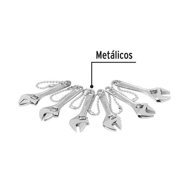 ENVASE CON LLAVERO TIPO LLAVE FRANCESA 50 PIEZAS PRETUL 2