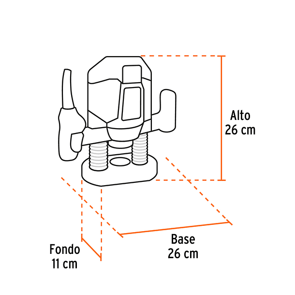 RUTEADORA 1 3/4” HP POTENCIA 1,200W TRUPER 2