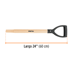 MANGO PARA LAMPAS PUÑO Y LARGO 24” 60cm PRETUL