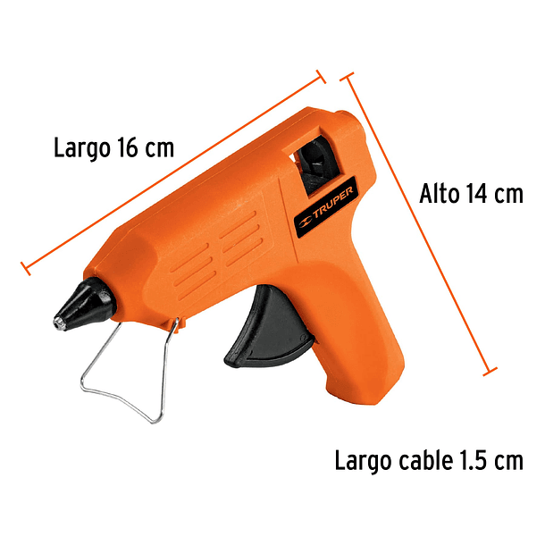 PISTOLA PARA SILICONA 220V 25W PARA BARRAS 1/2” TRUPER 1