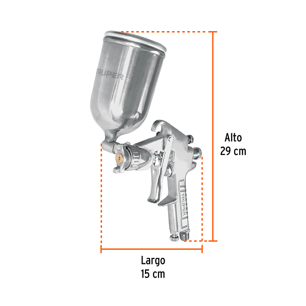 PISTOLA VASO ALUMINIO 400ml 30-50 PSI PIPI-421 TRUPER 1