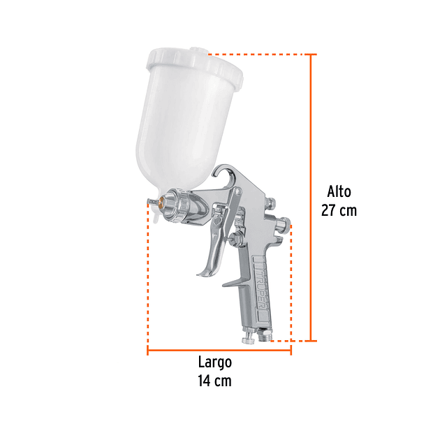 PISTOLA VASO PLASTICO 400ml 30-50 PSI PIPI-403 TRUPER 1