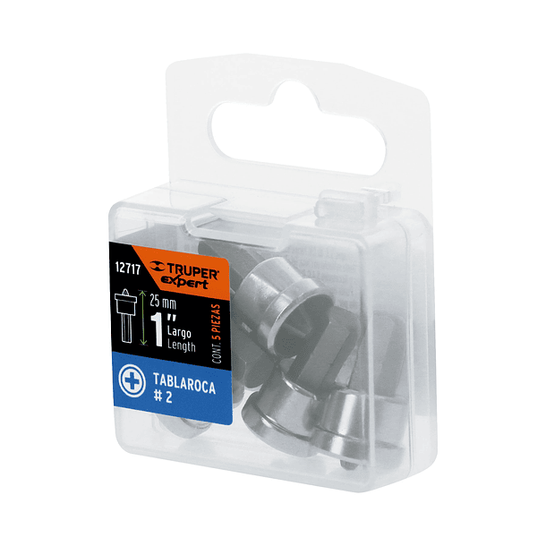 ESTUCHE 5 PUNTAS DE CRUZ PH2 PARA DRYWALL 1” 25mm PH2 TRUPER 3