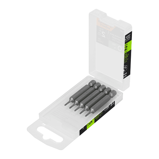 ESTUCHE 5 PUNTAS TORX LARGO 2” 50mm PUNTA T6 TRUPER 1