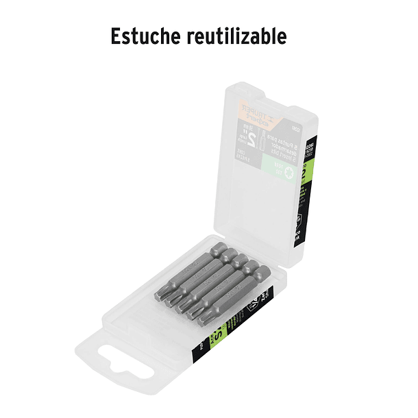 ESTUCHE 5 PUNTAS TORX LARGO 2” 50mm PUNTA T30 TRUPER 5