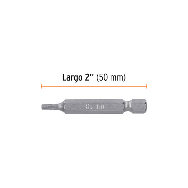 ESTUCHE 5 PUNTAS TORX SEGURO LARGO 2” 50mm PUNTA T10 TRUPER 2