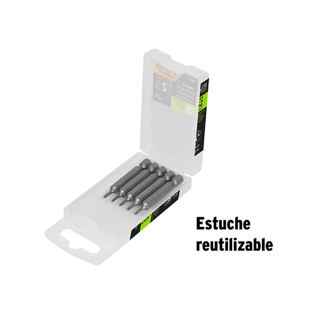 ESTUCHE 5 PUNTAS TORX SEGURO LARGO 2” 50mm PUNTA T25 TRUPER 5