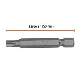 ESTUCHE 5 PUNTAS TORX SEGURO LARGO 2” 50mm PUNTA T27 TRUPER