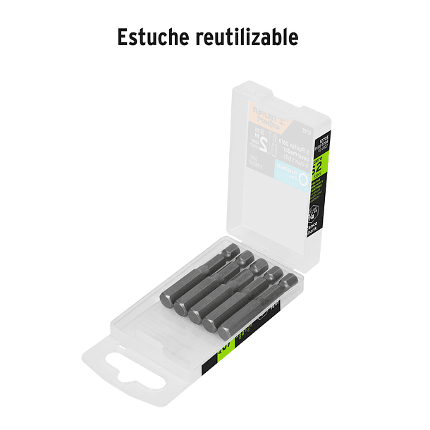 ESTUCHE 5 PUNTAS HEXAGONAL LARGO 2” PUNTA 8mm TRUPER 5