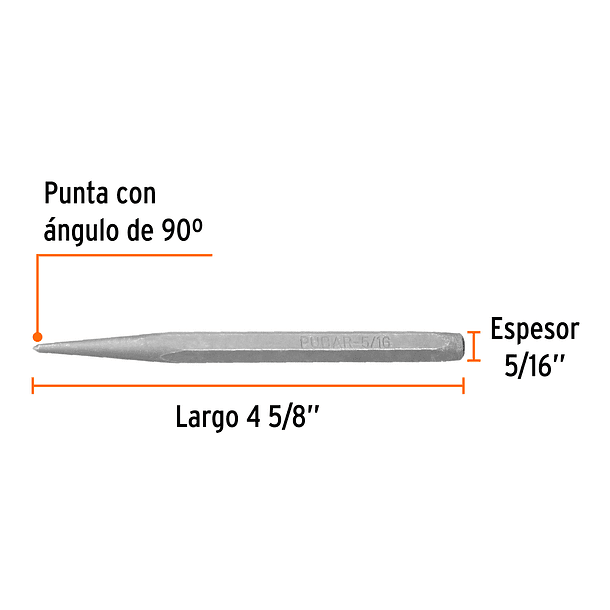PUNZON 5/16” PARA BARRENAR LARGO 4-5/8” TRUPER 3
