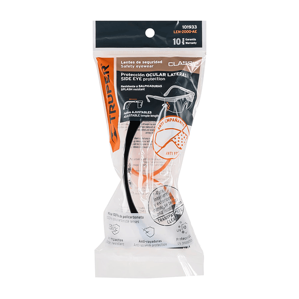 LENTES DE SEGURIDAD AJUSTABLE CON RECUBRIMIENTO TRUPER 3