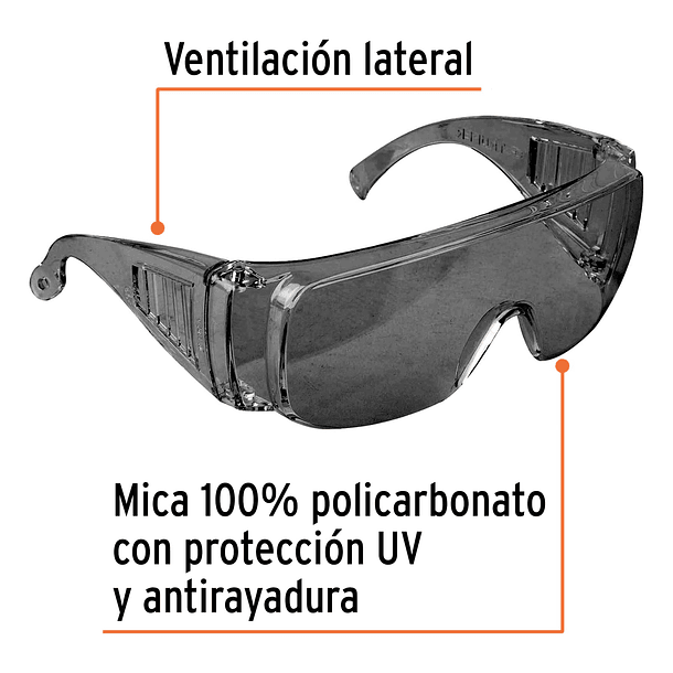 LENTES DE SEGURIDAD TRADICIONALES SAFE GRIS TRUPER 2