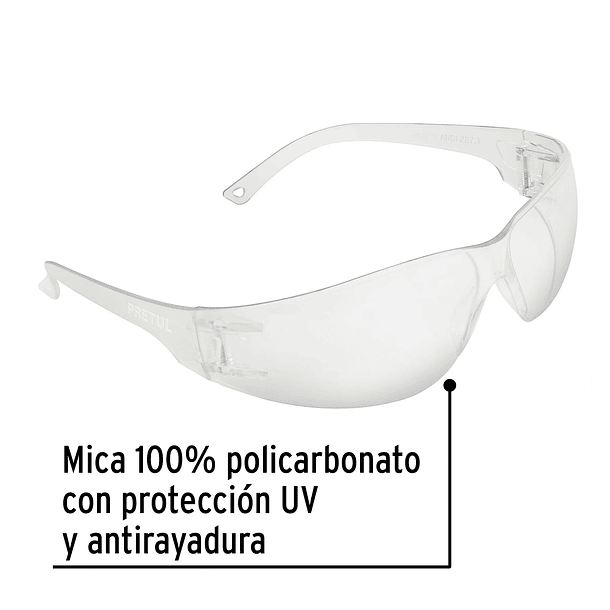LENTES DE SEGURIDAD TRANSPARENTES LITE PRETUL 2