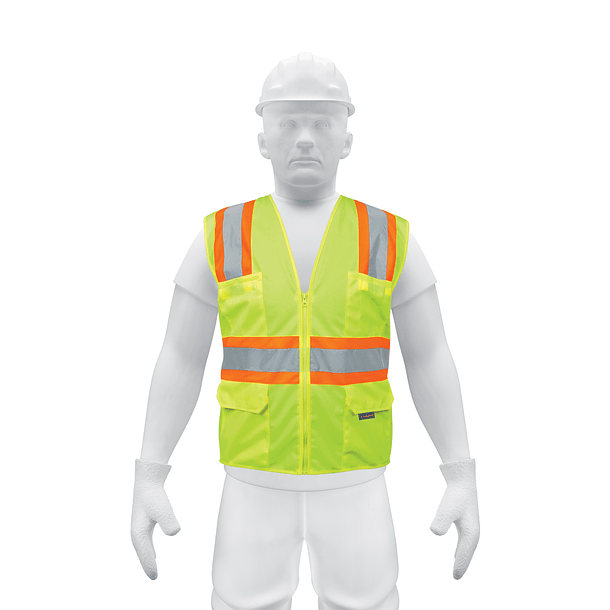 CHALECO CON DOBLE CINTA 6 BOLSTILLOS VERDE TRUPER 1