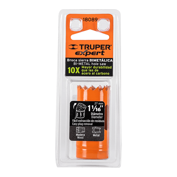 SIERRA COPA BIMETALICA GUIA 3/8” DIAMETRO 1 1/16” TRUPER 4