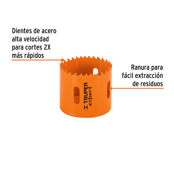 SIERRA COPA BIMETALICA GUIA 7/16” DIAMETRO 2 1/4” TRUPER 2
