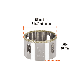 SIERRA COPA DIAMANTE BORDE CONTINUO 7/16” DIAM 2 1/2” TRUPER