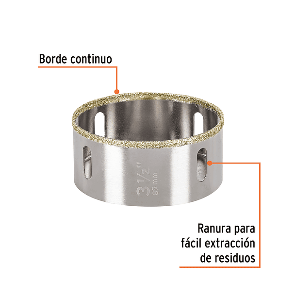 SIERRA COPA DIAMANTE BORDE CONTINUO 7/16” DIAM 3 1/2” TRUPER 2