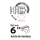 TORNILLO DE BANCO INDUSTRIAL ANCHO MORDAZA 6” 15cm TRUPER 3