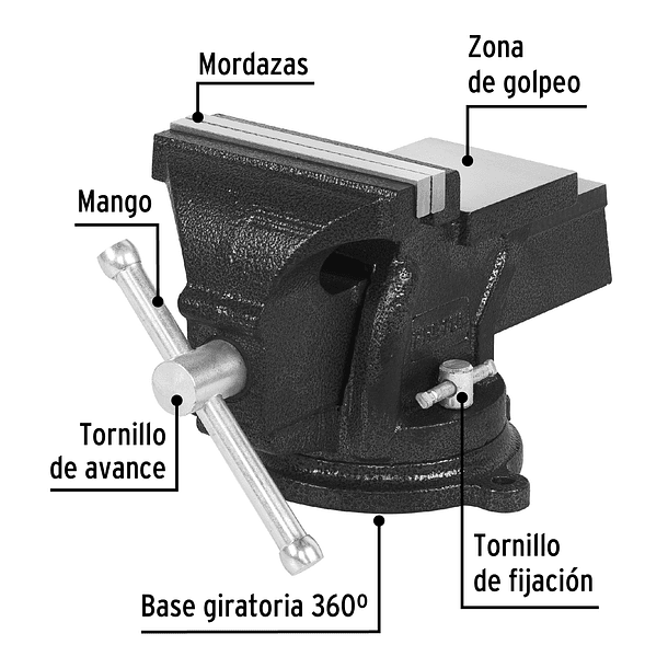 TORNILLO DE BANCO MORDAZA 5” PRETUL 2