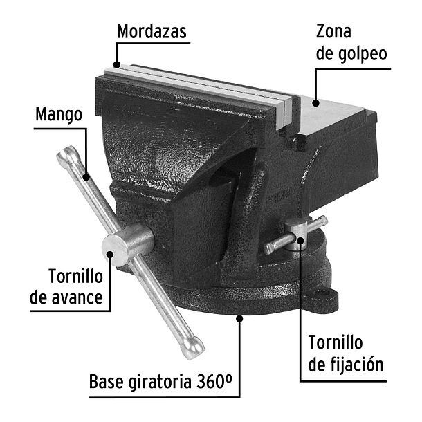 TORNILLO DE BANCO MORDAZA 6” PRETUL 2