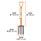 TRINCHE BIELDO RASTRILLO PARA JARDIN 122cm 4 DIENTES TRUPER 1
