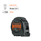 WINCHA CINTA NEGRA LARGO 5 METROS ANCHO 19mm FCN-5M TRUPER 1