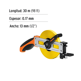 WINCHA METALICA TIPO CRUCETA 30 METROS 13mm TRUPER