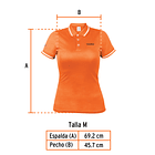 POLO POLIESTER PARA DAMA COLOR NARANJA TALLA M TRUPER 1